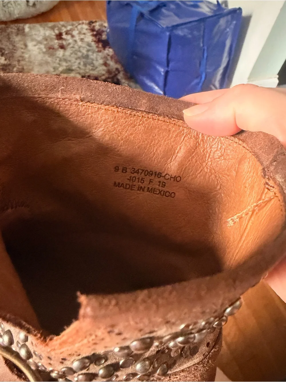 Frye Studded Brown Leather Ankle Boots